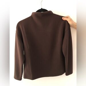 T by Talbots Dream Stretch Brown Mock-neck Pullover--Size S Petite--Worn Once